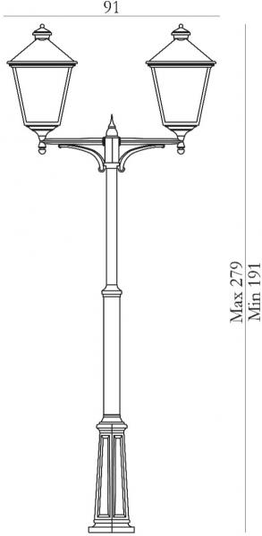 Vignette 3 produit Ref : 492SV         | london big noir  2x70w halogene/e27 ip44